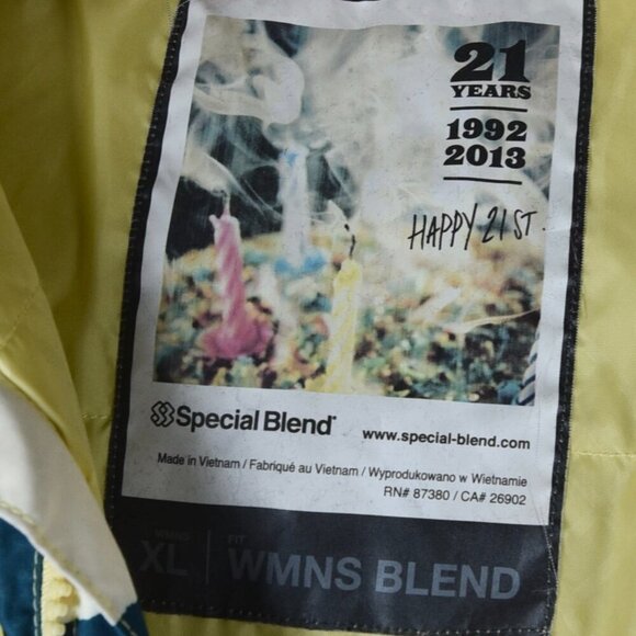Special Blend Women’s Jacket Ski Snowboard Size XL Yellow Teal - Picture 4 of 12